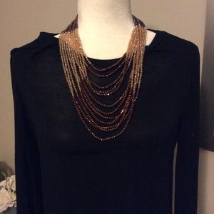 Multi strand ombré bead necklace